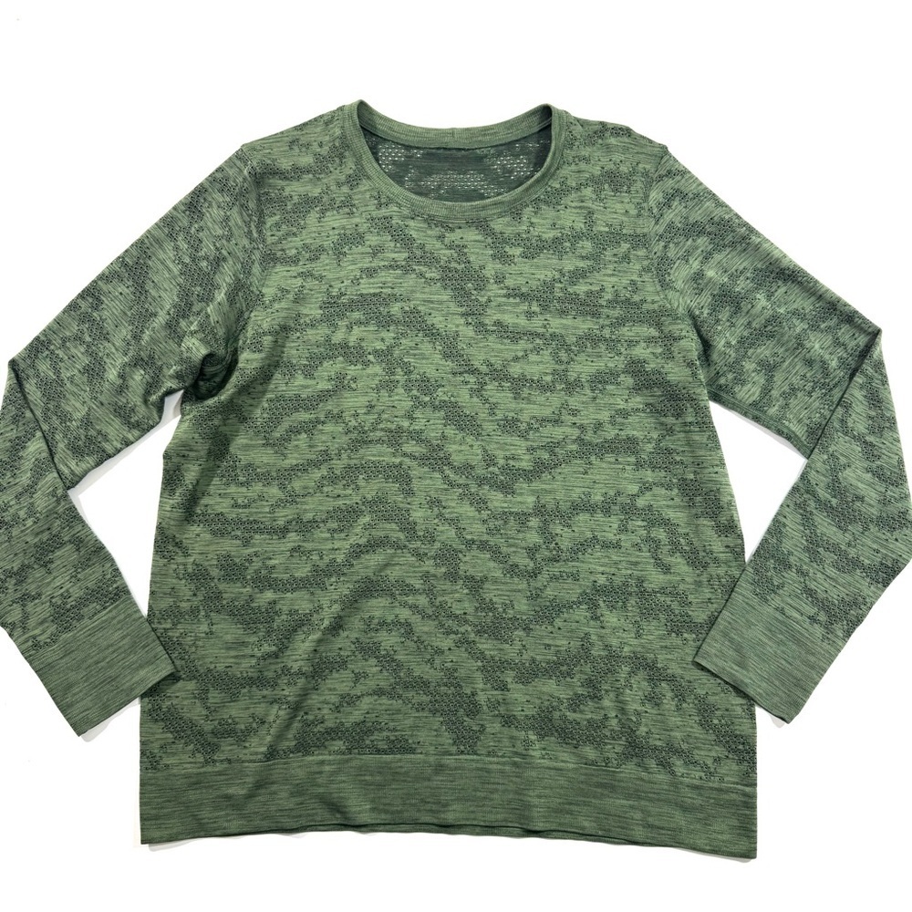 Lululemon Dot Scape Rainforest Green Swiftly Breathe Long Sleeve Shirt